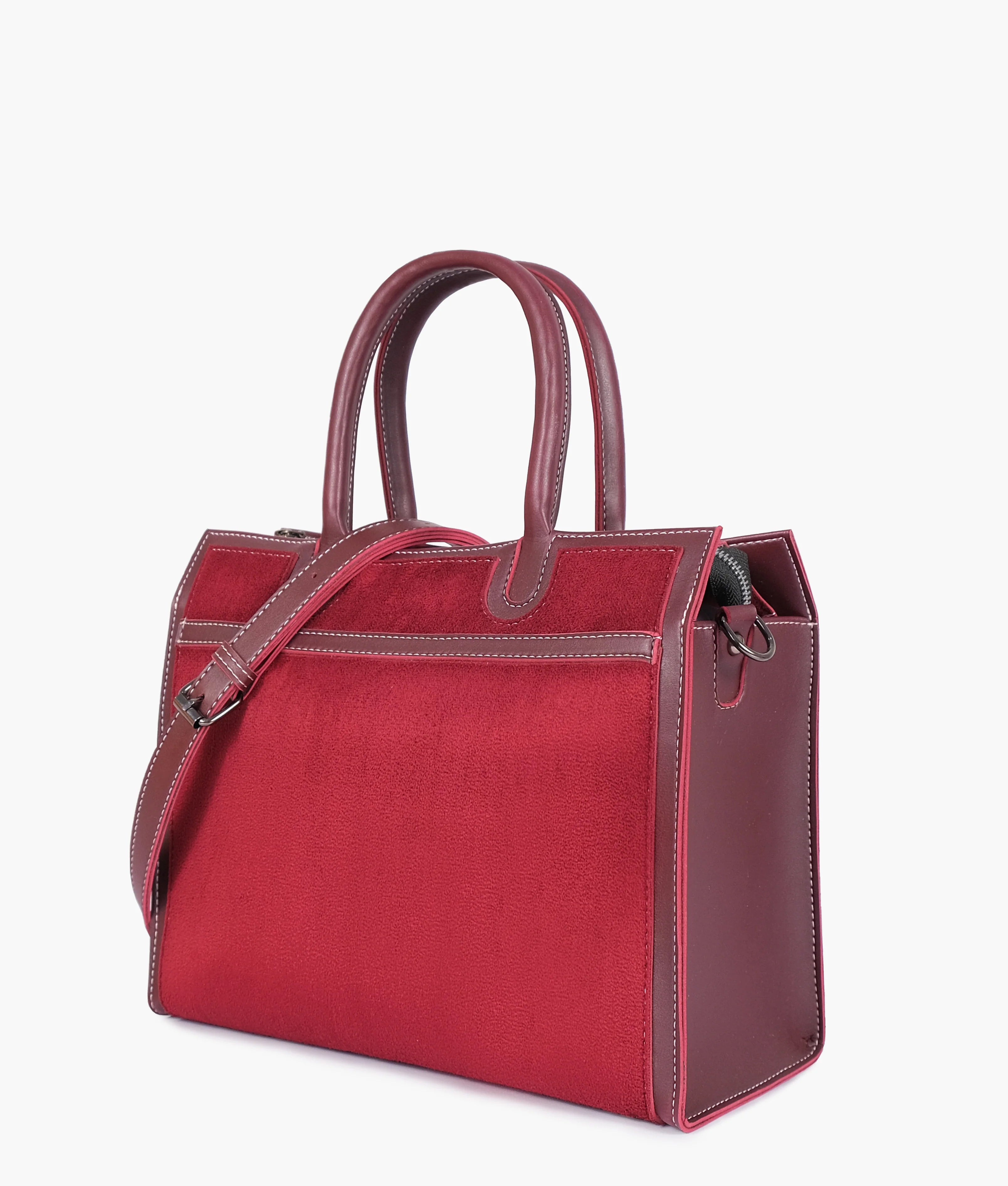 NOVA MAROON LEATHER HANDBAG