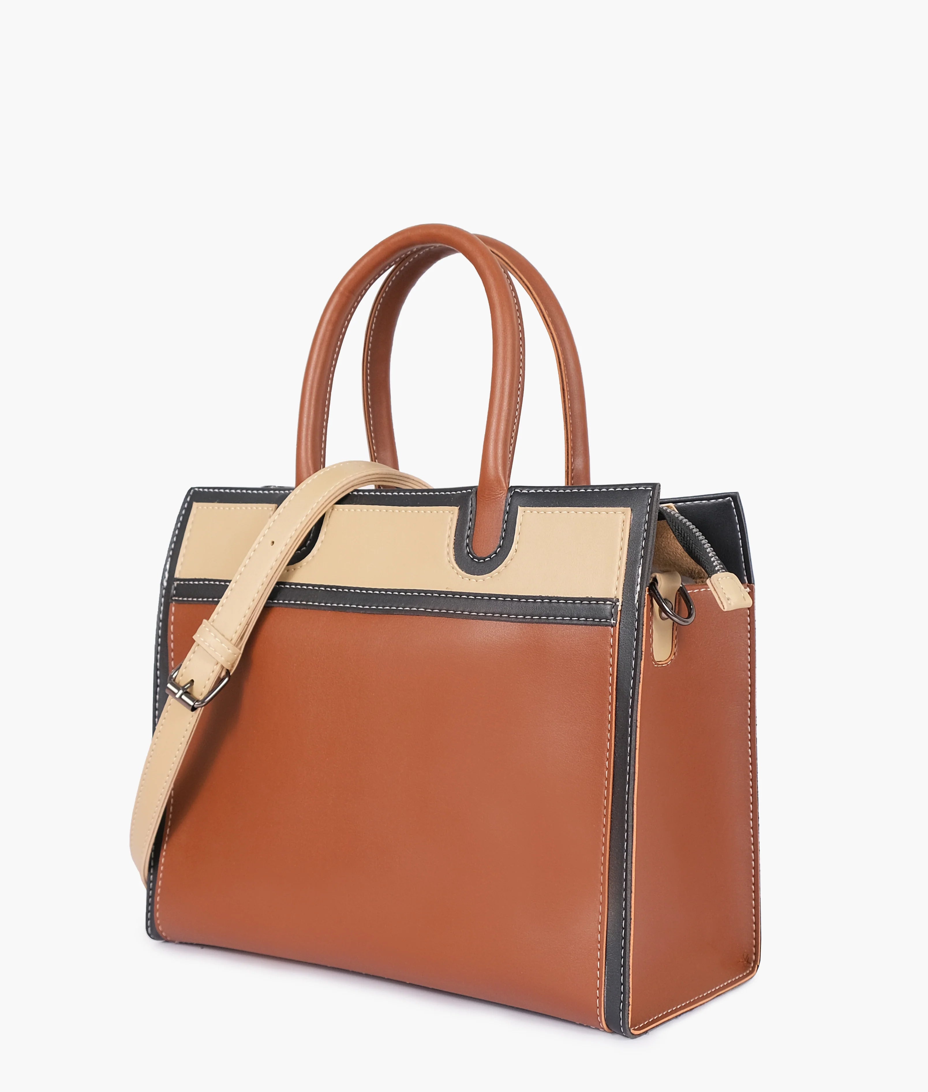NOVA CAMEL & CREAM HANDBAG