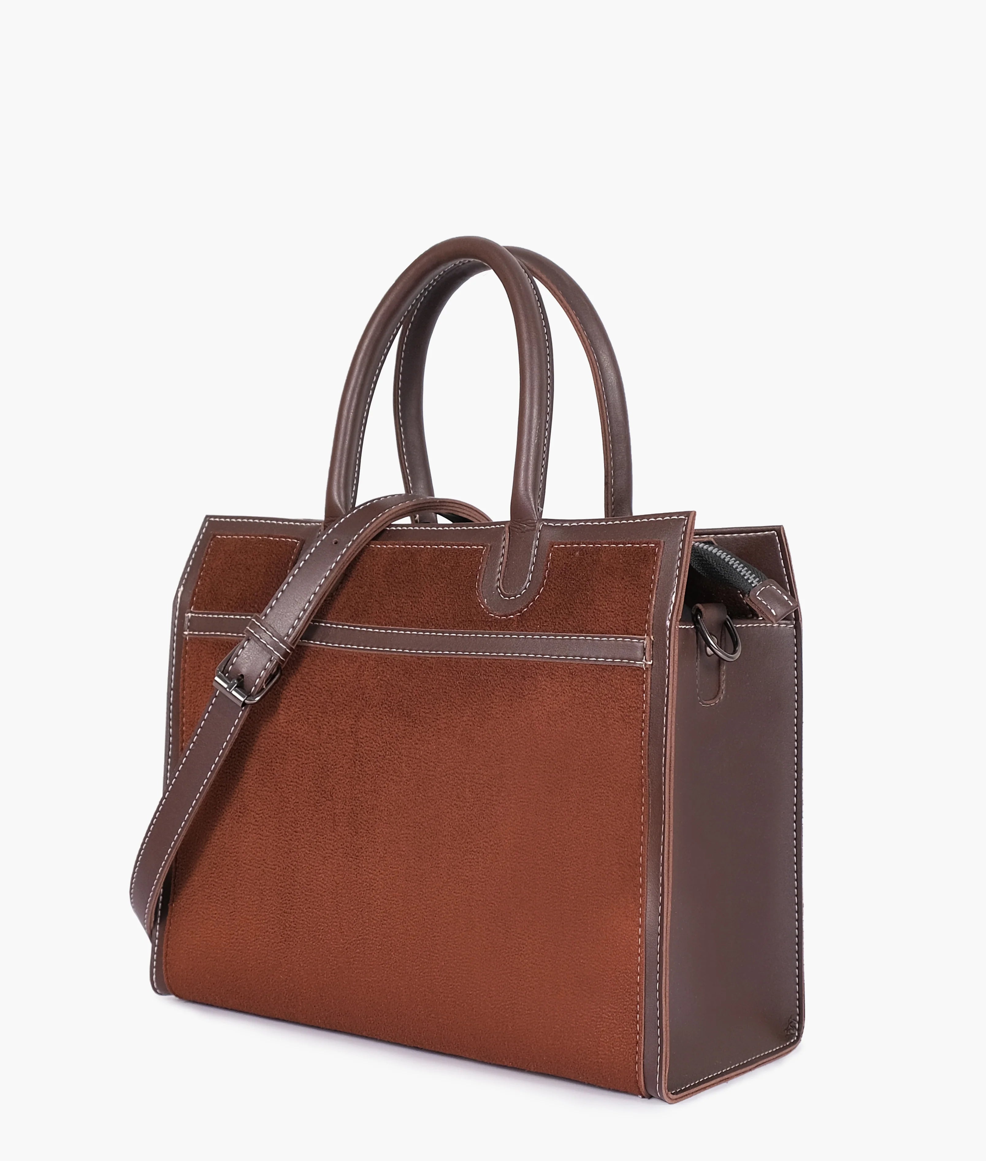 NOVA COFFEE BROWN LEATHER HANDBAG