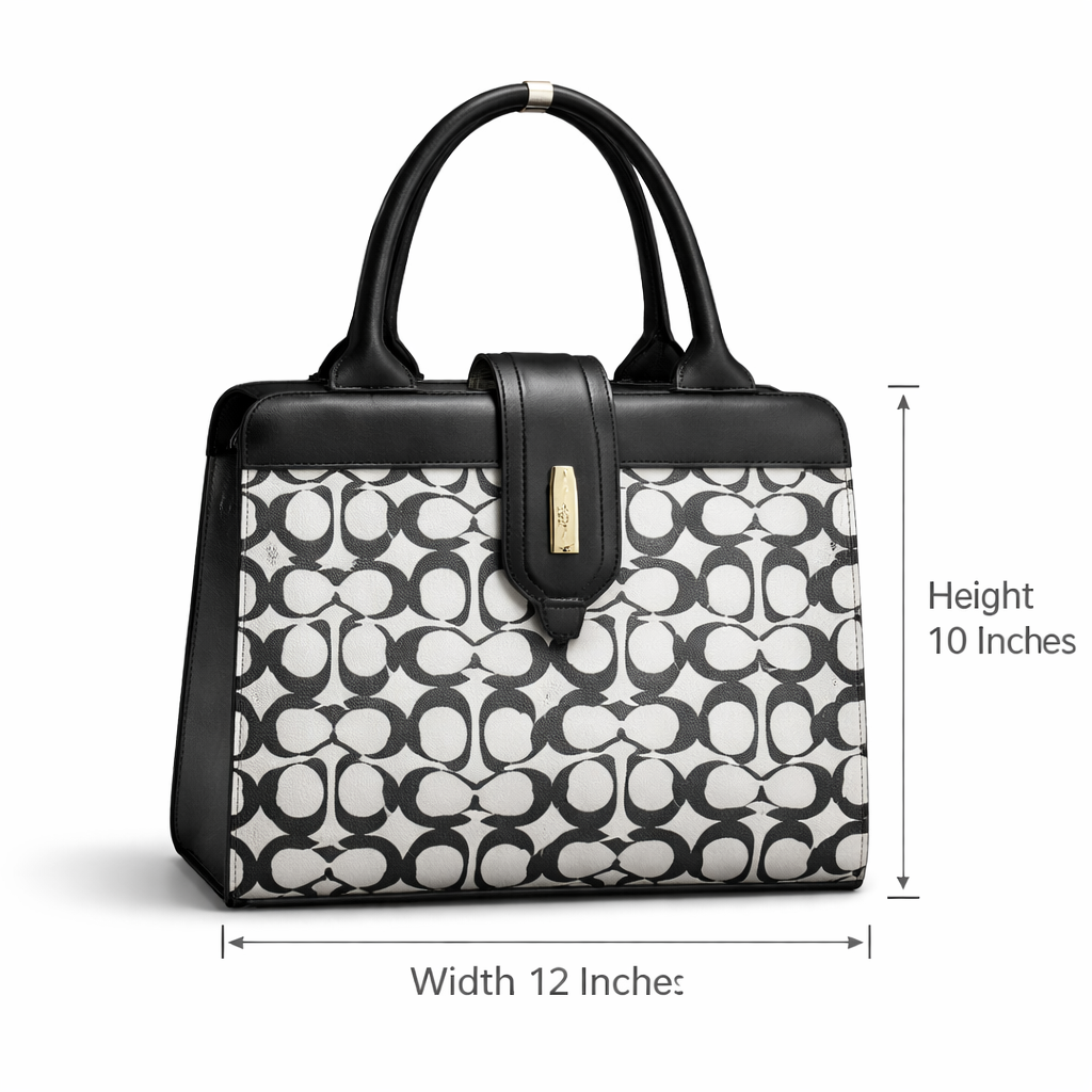 ARIA BLACK & WHITE MONOGRAM HANDBAG