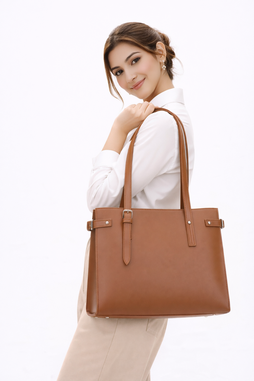 VERA BROWN TOTE BAG