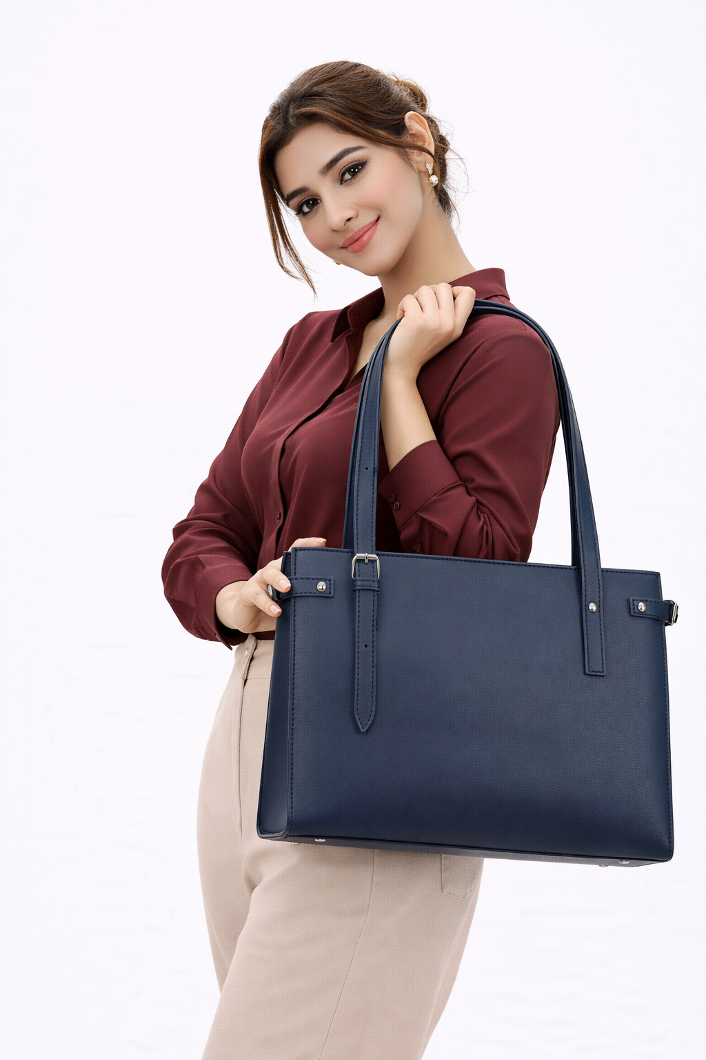 VERA NAVY BLUE TOTE BAG