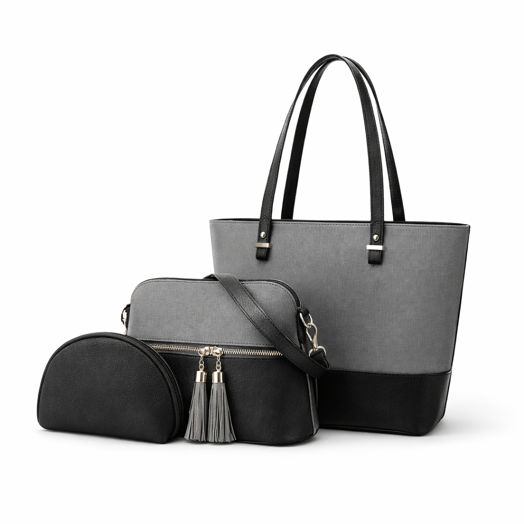 KAYA Grey 3-Piece Tote Set
